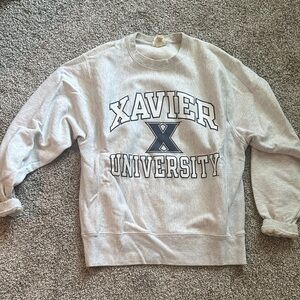 Champion Gray Xavier University Crew Neck Sweater